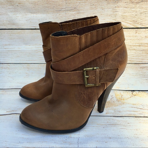 Aldo | brown distressed leather ankle boots 40 9 - Picture 2 of 8